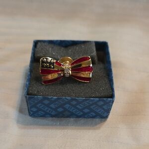 American Flag Bow Tie Pin